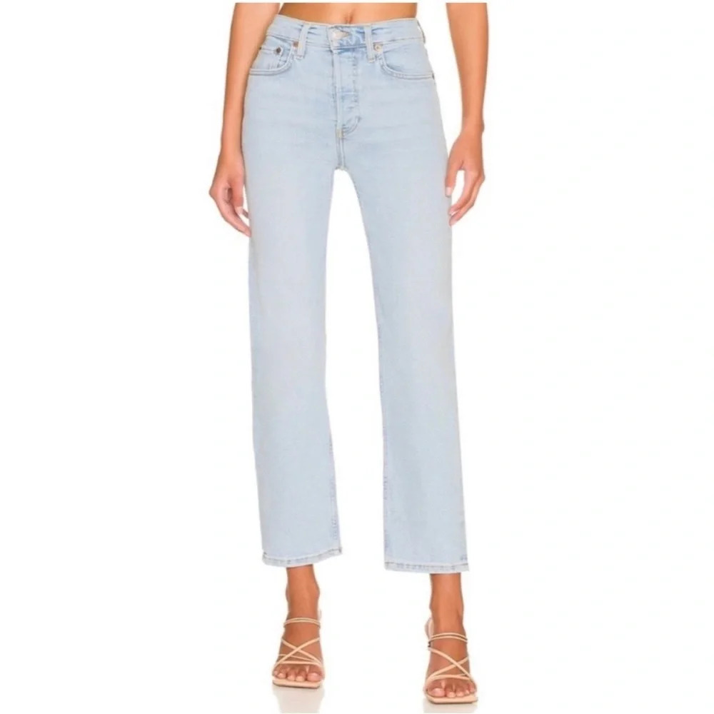 RE/DONE 70S STOVE PIPE Jeans in RIVER FADE size 25 - Picture 5 of 16